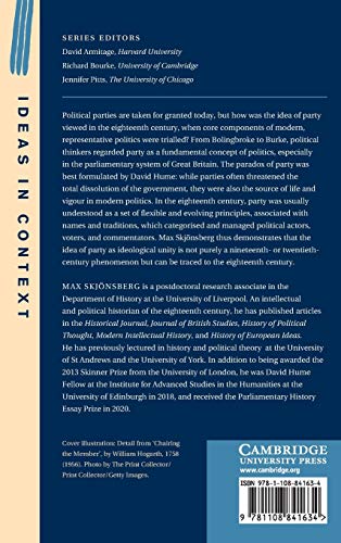 The Persistence of Party: Ideas of Harmonious Discord in EighteenthCentury Britain (Ideas in Context),Used