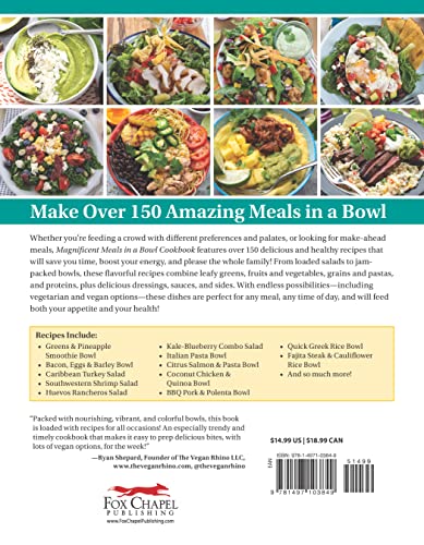 Magnificent Meals in a Bowl Cookbook: Healthy, Fast, Easy Recipes with VeganandKetoFriendly Choices (Fox Chapel Publishing) O,Used