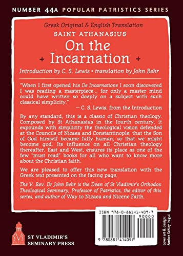 On the Incarnation: Saint Athanasius (Popular Patristics) (English and Greek Edition),New