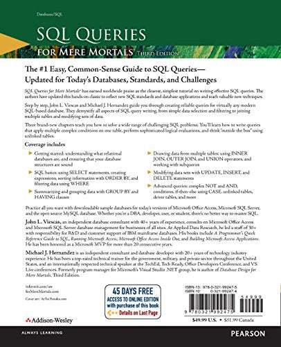 Sql Queries For Mere Mortals: A Handson Guide To Data Manipulation In Sql,New