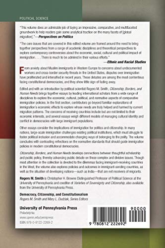 Citizenship, Borders, and Human Needs (Democracy, Citizenship, and Constitutionalism),Used