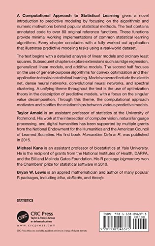 A Computational Approach to Statistical Learning (Chapman & Hall/CRC Texts in Statistical Science),Used