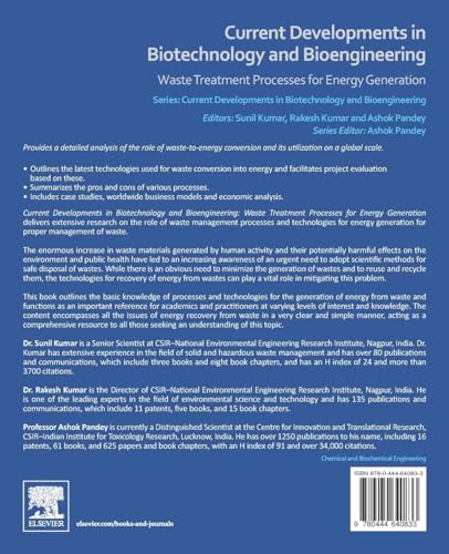 Current Developments in Biotechnology and Bioengineering: Waste Treatment Processes for Energy Generation,Used