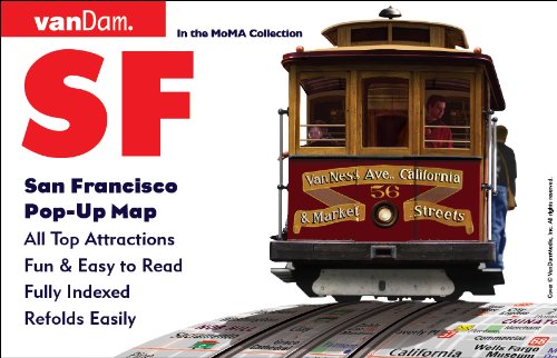 San Francisco PopUp Map by VanDam  Laminated popup map of San Francisco, CA and the Bay AREA with all attractions, museums, s,Used