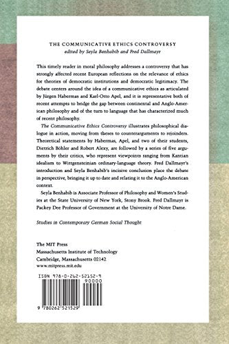 The Communicative Ethics Controversy (Studies in Contemporary German Social Thought),Used