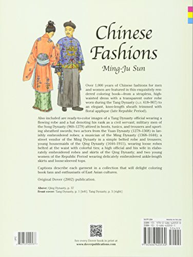 Chinese Fashions Coloring Book (Dover Fashion Coloring Book),Used