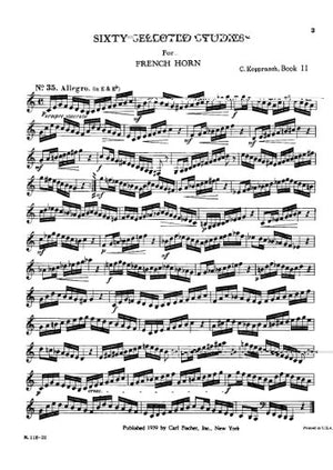 O2791  Sixty Selected Studies for French Horn, Book II,Used