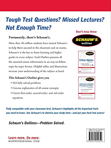 Schaum'S Outline Of Differential Equations, 4Th Edition (Schaum'S Outlines),Used