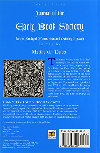 Journal of the Early Book Society for the Study of Manuscripts & Printing (3) (Jebs),Used
