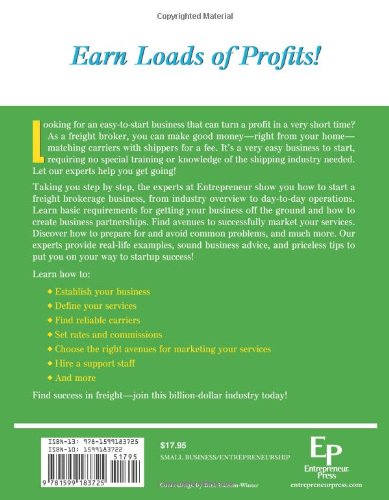 Start Your Own Freight Brokerage Business: Your StepByStep Guide to Success (StartUp Series),Used