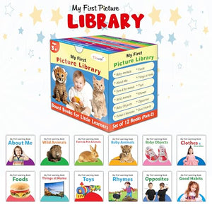 Lkg Class Picture Book Box Set (Blue Edition) : Board Books For Children, All In One Essential Board Book, Gift Set For Kids Picture Library Box Of 12 Board Books