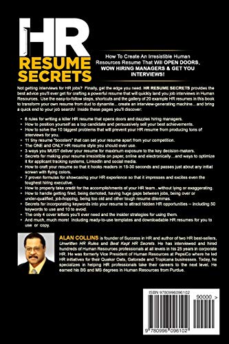 HR Resume Secrets: How To Create An Irresistible Human Resources Resume That Will Open Doors, Wow Hiring Managers & Get You Inte,Used