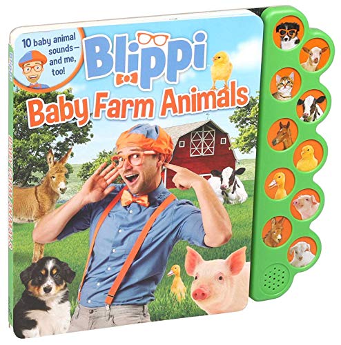 Studio Fun International Blippi Baby Farm Animals 10-Button Sound Book