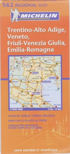 Michelin TrentinoAlto Adige, Veneto, FriuliVenezia Giulia, EmiliaRomagna (Michelin Regional Italie, No. 562),Used