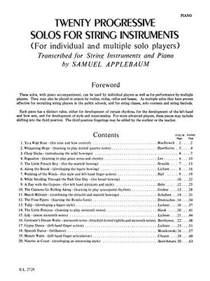 20 Progressive Solos for String Instruments: Piano,Used