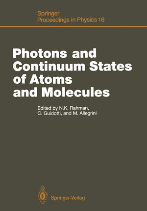 Photons and Continuum States of Atoms and Molecules: Proceedings of a Workshop Cortona, Italy, June 1620, 1986 (Springer Procee,Used