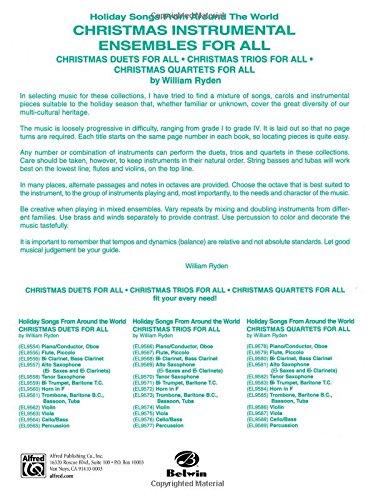 Christmas Quartets for All: Bb Clarinet, Bass Clarinet (Holiday Songs from Around the World) (For All Series),Used