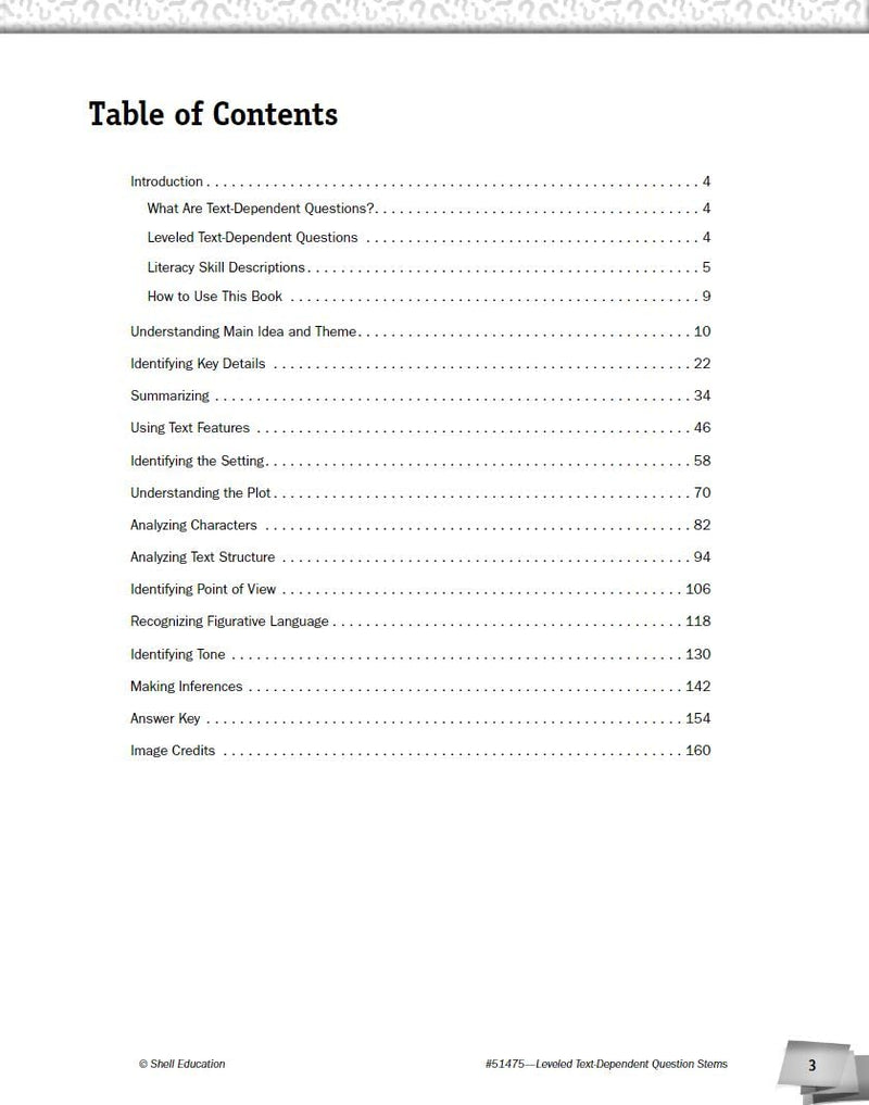 Leveled Text  Dependent Question Stems (Classroom Resources) for Grades K  12,Used
