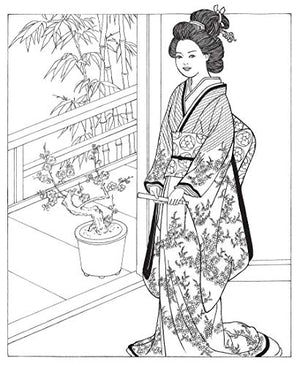Creative Haven Japanese Kimono Designs Coloring Book: Relax & Unwind With 31 Stressrelieving Illustrations (Adult Coloring Book,Used