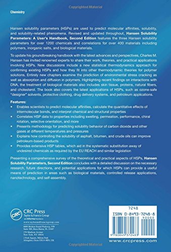 Hansen Solubility Parameters: A User's Handbook, Second Edition,Used