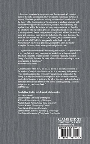 Automorphic Forms and LFunctions for the Group GL(n,R) (Cambridge Studies in Advanced Mathematics, Series Number 99),New