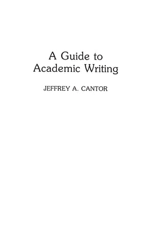 A Guide to Academic Writing,New
