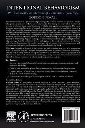 Intentional Behaviorism: Philosophical Foundations of Economic Psychology,Used