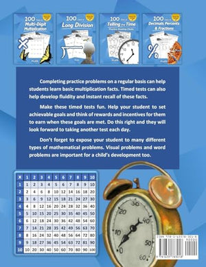 Humble Math  100 Days Of Timed Tests: Multiplication: Grades 35, Math Drills, Digits 012, Reproducible Practice Problems