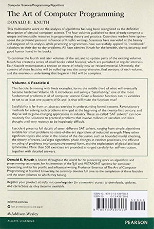 Art Of Computer Programming, The: Satisfiability, Volume 4, Fascicle 6