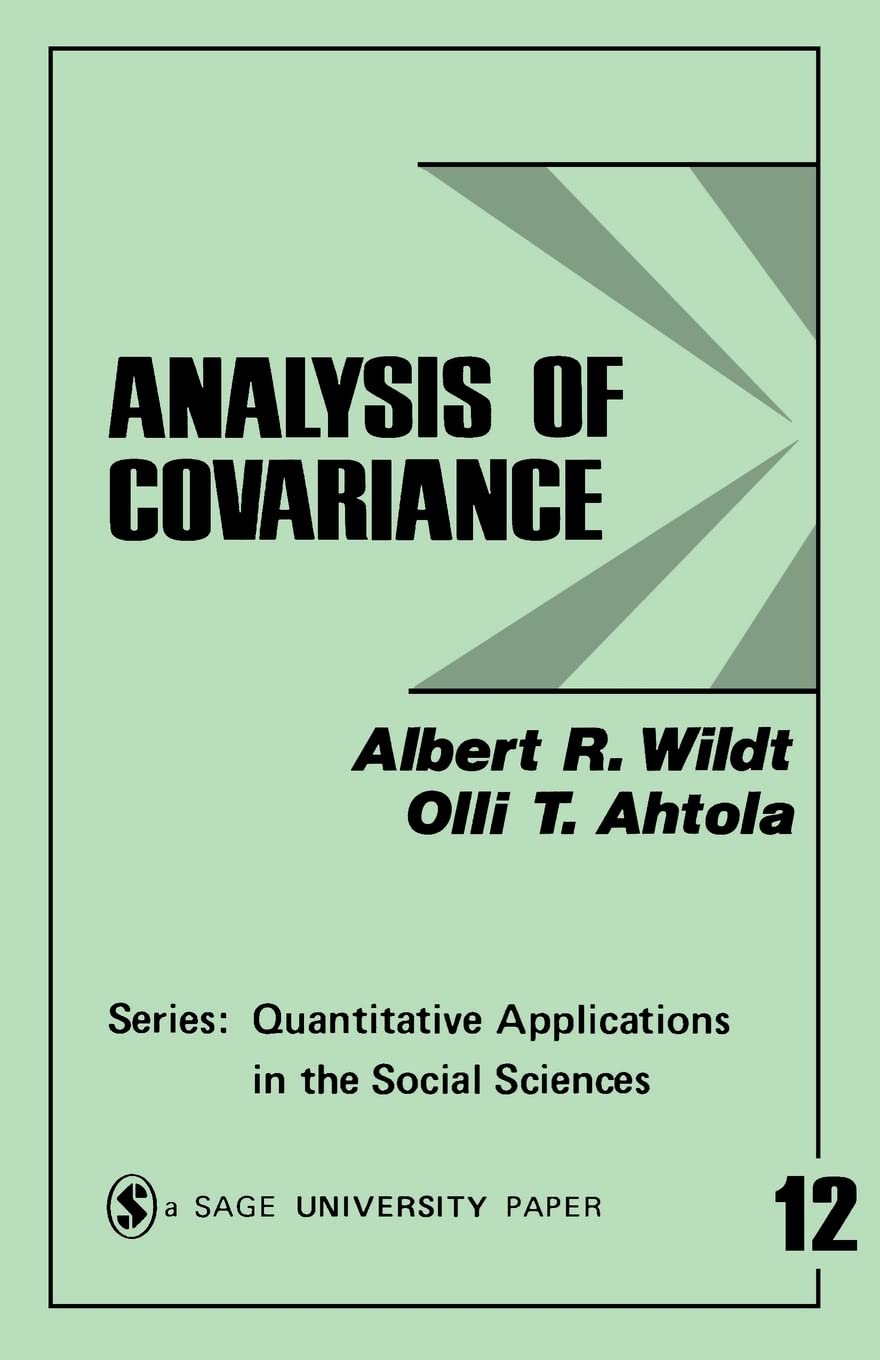 Analysis Of Covariance (Quantitative Applications In The Social Sciences),Used