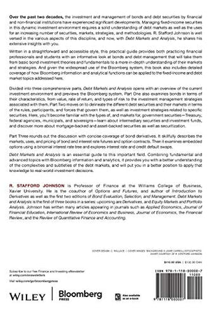 Debt Markets and Analysis, + Website,Used