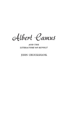 Albert Camus and the Literature of Revolt,Used