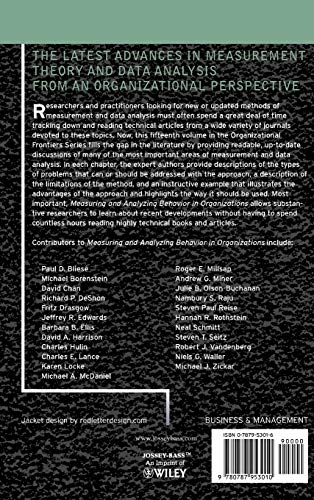 Measuring & Analyzing Behavior in Organizations: Advances in Measurement & Data Analysis,Used