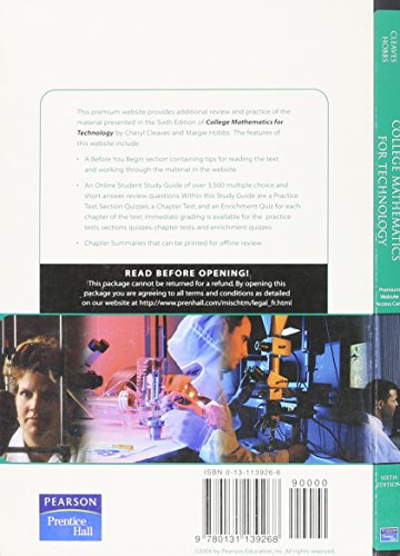 College Math for Tech& Prem Cw Acc Card Pkg,Used