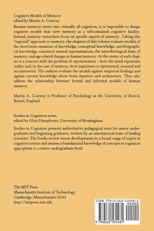 Cognitive Models of Memory (Studies in Cognition) (Studies in Cognition Series),Used
