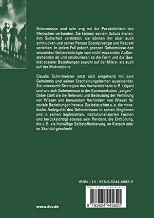 Geheimnisse: ber die Ambivalenz von Wissen und NichtWissen (Kommunikationswissenschaft) (German Edition),Used
