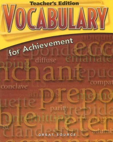 Great Source Vocabulary for Achievement: Teacher Edition Grade 12 Sixth Course,Used