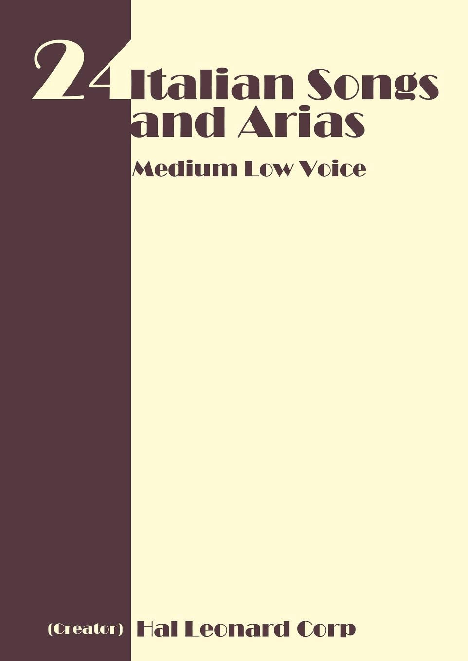 24 Italian Songs And Arias  Medium Low Voice,Used