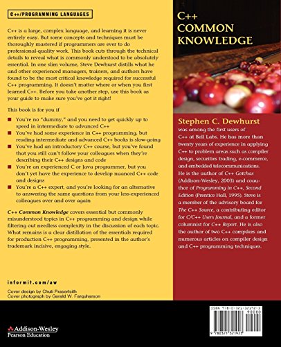 C++ Common Knowledge: Essential Intermediate Programming: Essential Intermediate Programming,New