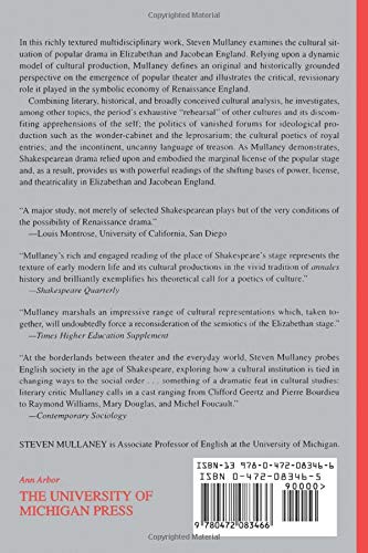The Place of the Stage: License, Play, and Power in Renaissance England,New
