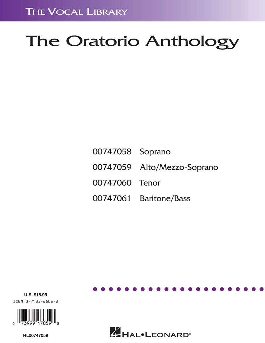 The Oratorio Anthology: The Vocal Library Mezzosoprano/Alto,Used