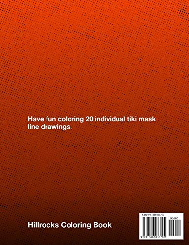 Tiki Mask: Hawaii And Polynesian History Coloring Activity Book For Inspirational Relaxation Large Picture Size Tropical Art Pat,Used