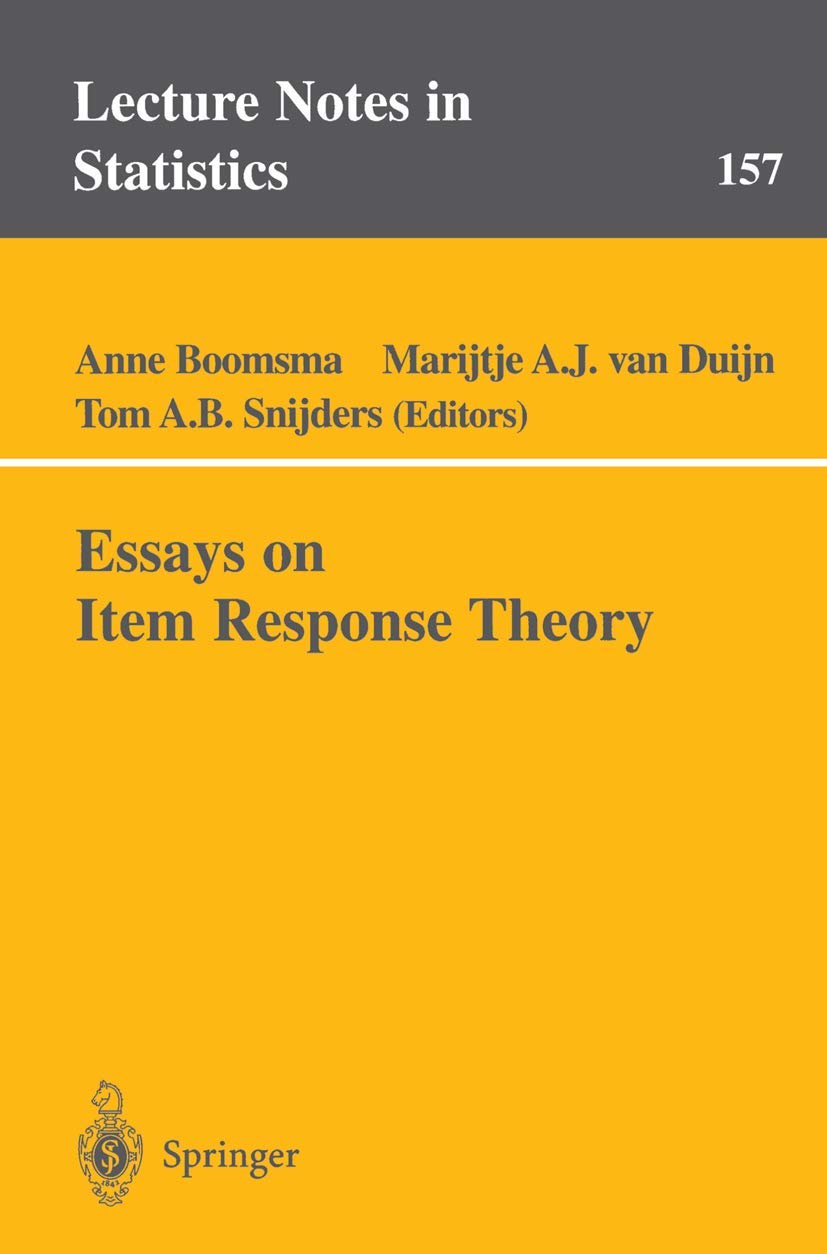 Essays on Item Response Theory (Lecture Notes in Statistics, 157),New