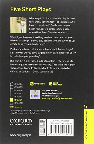 Oxford Bookworms Playscripts: Five Short Plays: Level 1: 400Word Vocabulary (Oxford Bookworms Library: Stage 1),Used