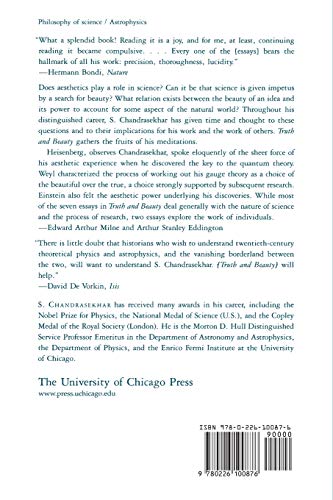 Truth and Beauty: Aesthetics and Motivations in Science,Used