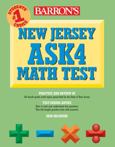 Barron's New Jersey Ask4 Math Test,Used