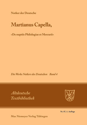 Martianus Capella, De Nuptiis Philologiae Et Mercurii (Altdeutsche Textbibliothek, 87) (German Edition),Used