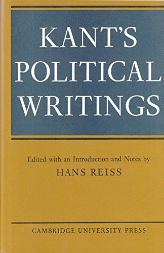 Kant'S Political Writings (Cambridge Studies In The History And Theory Of Politics),New