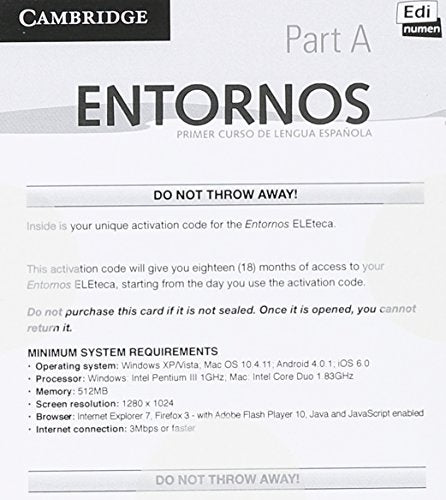Entornos Beginning Student's Book A plus ELEteca Access (Spanish Edition),Used