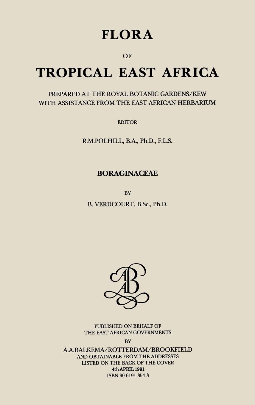 Flora of Tropical East Africa  Boraginaceae (1991),New
